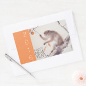 Sticker Rectangulaire Singe Chinois Nouvel An coutume 2016 Art Japonais (Enveloppe)