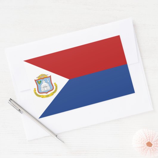 Sticker Rectangulaire Sint Maarten Flag (Enveloppe)