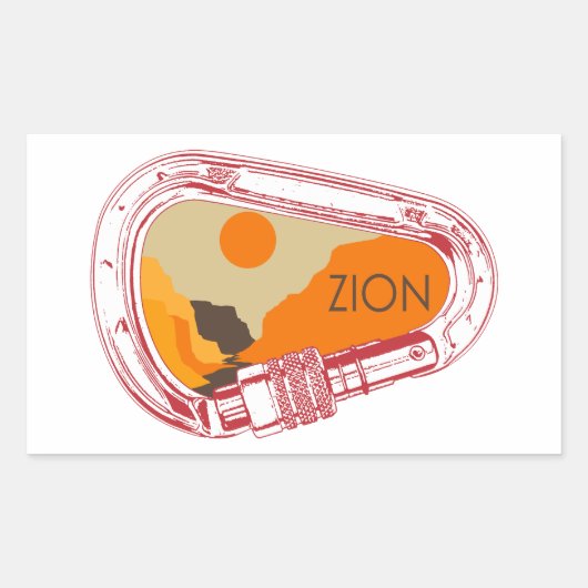 Sticker Rectangulaire Sion Escalade Carabiner (Devant)
