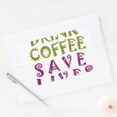 Sticker Rectangulaire Sip, Snap Répéter Chasing caféine Selfies concepti (Enveloppe)