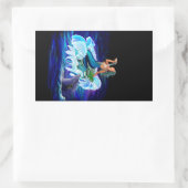 Sticker Rectangulaire Sirène avec dauphin (Sac)