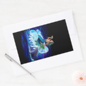 Sticker Rectangulaire Sirène avec dauphin (Enveloppe)