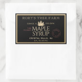 Sticker Rectangulaire Sirop d'érable or et érable noir (Sac)