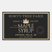 Sticker Rectangulaire Sirop d'érable or et érable noir (Devant)
