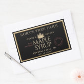 Sticker Rectangulaire Sirop d'érable or et érable noir (Enveloppe)