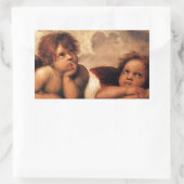 Sticker Rectangulaire Sistine Madonna 2 anges par Raphael (Sac)