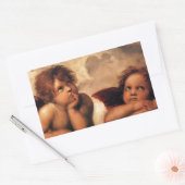 Sticker Rectangulaire Sistine Madonna 2 anges par Raphael (Enveloppe)