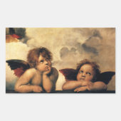 Sticker Rectangulaire Sistine Madonna Angels par Raphael Sanzio (Devant)