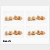 Sticker Rectangulaire Six Marionnettes Golden Retriever (Feuille)
