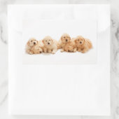 Sticker Rectangulaire Six Marionnettes Golden Retriever (Sac)