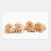 Sticker Rectangulaire Six Marionnettes Golden Retriever (Devant)