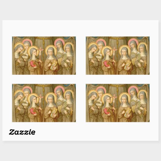 Sticker Rectangulaire Six Saints des Clarés pauvres (SAU 027b) (Feuille)