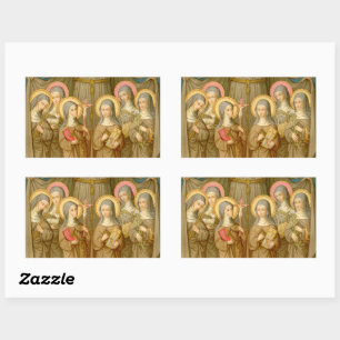 Sticker Rectangulaire Six Saints des Pauvres Clarisses (SAU 027b)