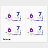 Sticker Rectangulaire six sept mème drôle cool (Feuille)