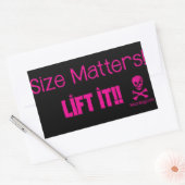 Sticker Rectangulaire Size Matters - Soulevez-le ! ! (Enveloppe)