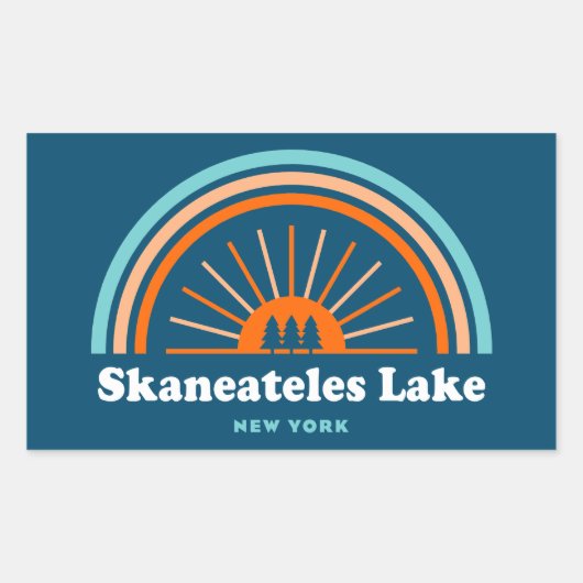 Sticker Rectangulaire Skaneateles Lake New York Rainbow (Devant)