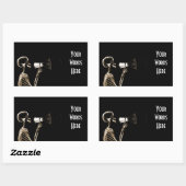 STICKER RECTANGULAIRE SKELETON DE VISION X-RAY SUR MEGAPHONE - SEPIA (Feuille)