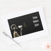 STICKER RECTANGULAIRE SKELETON DE VISION X-RAY SUR MEGAPHONE - SEPIA (Enveloppe)