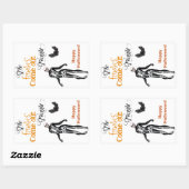 Sticker Rectangulaire Skeleton Zombie Monstre Halloween (Feuille)