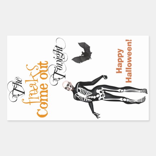 Sticker Rectangulaire Skeleton Zombie Monstre Halloween (Devant)