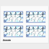 Sticker Rectangulaire Skeletons dansants (Feuille)