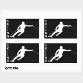 Sticker Rectangulaire Ski (Feuille)