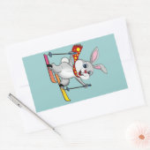 Sticker Rectangulaire Ski Bunny - Drôle et joli dessin animé (Enveloppe)