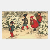 Sticker Rectangulaire Ski d'hiver (Devant)