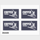 Sticker Rectangulaire Ski du Colorado de Copper Mountain (Feuille)