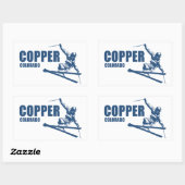 Sticker Rectangulaire Ski du Colorado de Copper Mountain (Feuille)