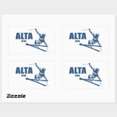Sticker Rectangulaire Skier Alta Utah (Feuille)