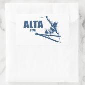 Sticker Rectangulaire Skier Alta Utah (Sac)