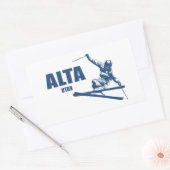 Sticker Rectangulaire Skier Alta Utah (Enveloppe)