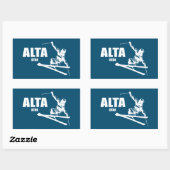 Sticker Rectangulaire Skier Alta Utah (Feuille)