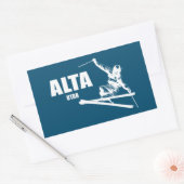 Sticker Rectangulaire Skier Alta Utah (Enveloppe)