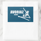 Sticker Rectangulaire Skier Avoriaz France (Sac)