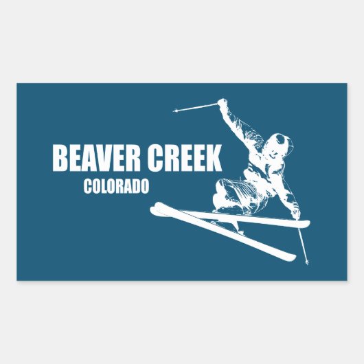 Sticker Rectangulaire Skier Beaver Creek Colorado (Devant)