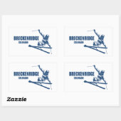 Sticker Rectangulaire Skier Breckenridge Colorado (Feuille)