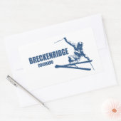 Sticker Rectangulaire Skier Breckenridge Colorado (Enveloppe)