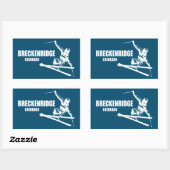 Sticker Rectangulaire Skier Breckenridge Colorado (Feuille)