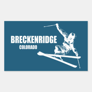 Sticker Rectangulaire Skier Breckenridge Colorado