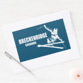 Sticker Rectangulaire Skier Breckenridge Colorado (Enveloppe)