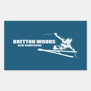 Sticker Rectangulaire Skier Bretton Woods New Hampshire