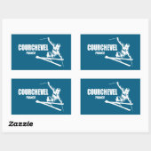 Sticker Rectangulaire Skier Courchevel France (Feuille)