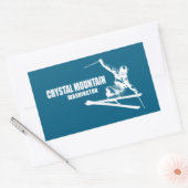 Sticker Rectangulaire Skier Crystal Mountain Washington (Enveloppe)