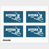 Sticker Rectangulaire Skier de l'Alaska d'Alyeska (Feuille)