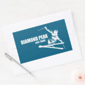 Sticker Rectangulaire Skier Diamond Peak Lake Tahoe (Enveloppe)
