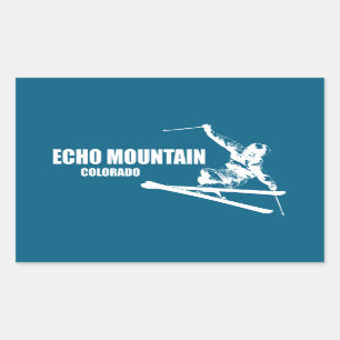 Sticker Rectangulaire Skier Echo Mountain Colorado