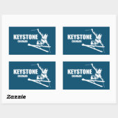 Sticker Rectangulaire Skier Keystone Colorado (Feuille)