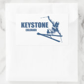 Sticker Rectangulaire Skier Keystone Colorado (Sac)